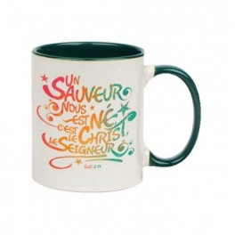 "MUG vert foncé - Un Sauveur nous est né" "MUG vert foncé - Un Sauveur nous est né"