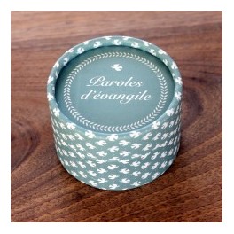 "Boite avec 60 paroles d'évangile rond" "Boite avec 60 paroles d'évangile rond"