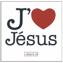 "Magnet 6x6 J'aime Jésus" "Magnet 6x6 J'aime Jésus"