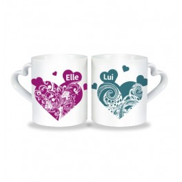 "MUG duo coeur - elle et lui" "MUG duo coeur - elle et lui"