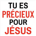 "autocollant : Tu es précieux pour Jésus" carré 7,5 cm