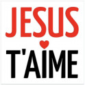 "autocollant: Jésus t'aime" carré 7,5 cm