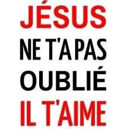 "Autocollant: J&eacute;sus ne t'a pas oubli&eacute;, il t'aime" 10x 7,5 cm