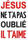 "Autocollant: Jésus ne t'a pas oublié, il t'aime" 10x 7,5 cm