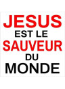 "Autocollant : Jésus est le Sauveur du monde" carré 7,5 cm