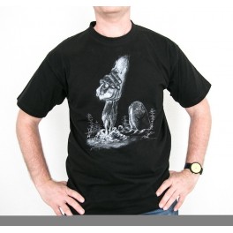 "T-Shirt noir mixte - Sérigraphie Jean 10" taille S