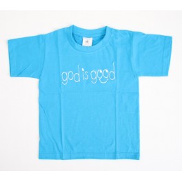 "T-shirt enfant bleu "God is good" taille 9-10 ans